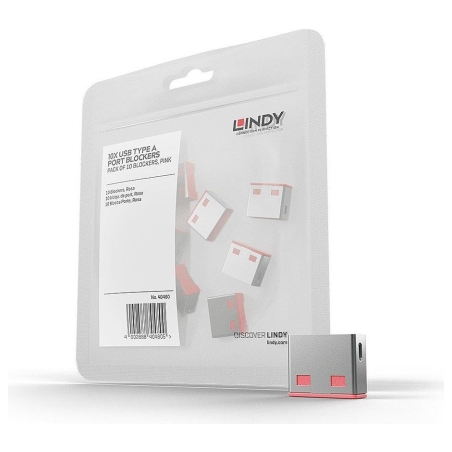 Lindy USB PORT BLOCKER 10PACK/PINK 40460 LINDY