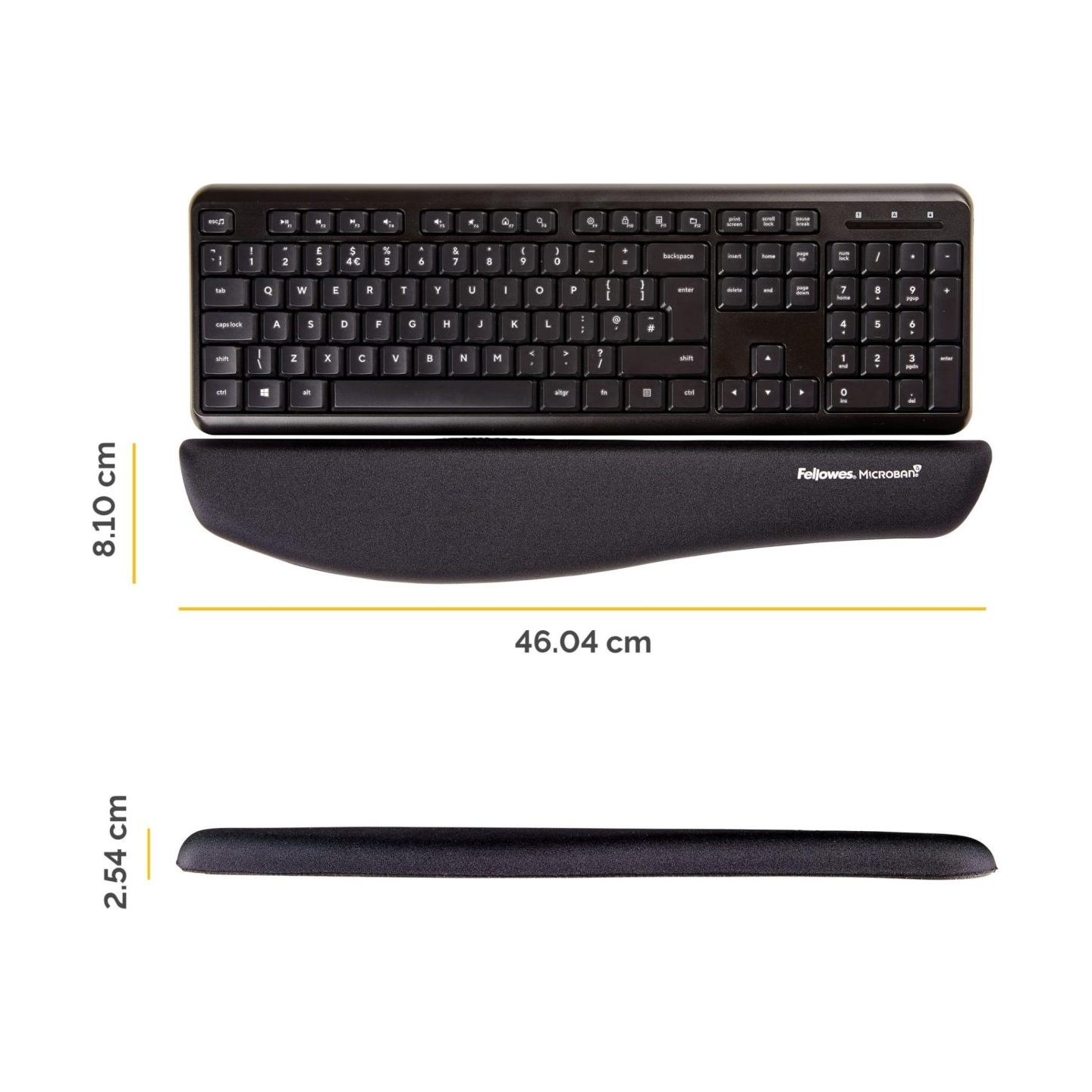Fellowes KEYBOARD ACC WRIST SUPPORT/BLACK 9252103 FELLOWES