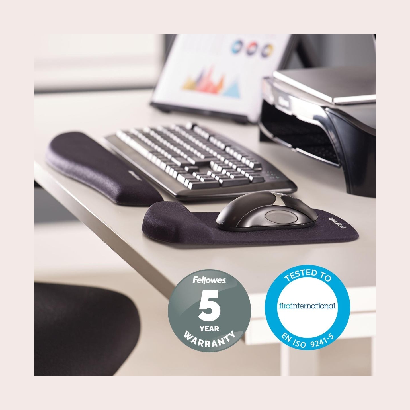 Fellowes KEYBOARD ACC WRIST SUPPORT/BLACK 9252103 FELLOWES