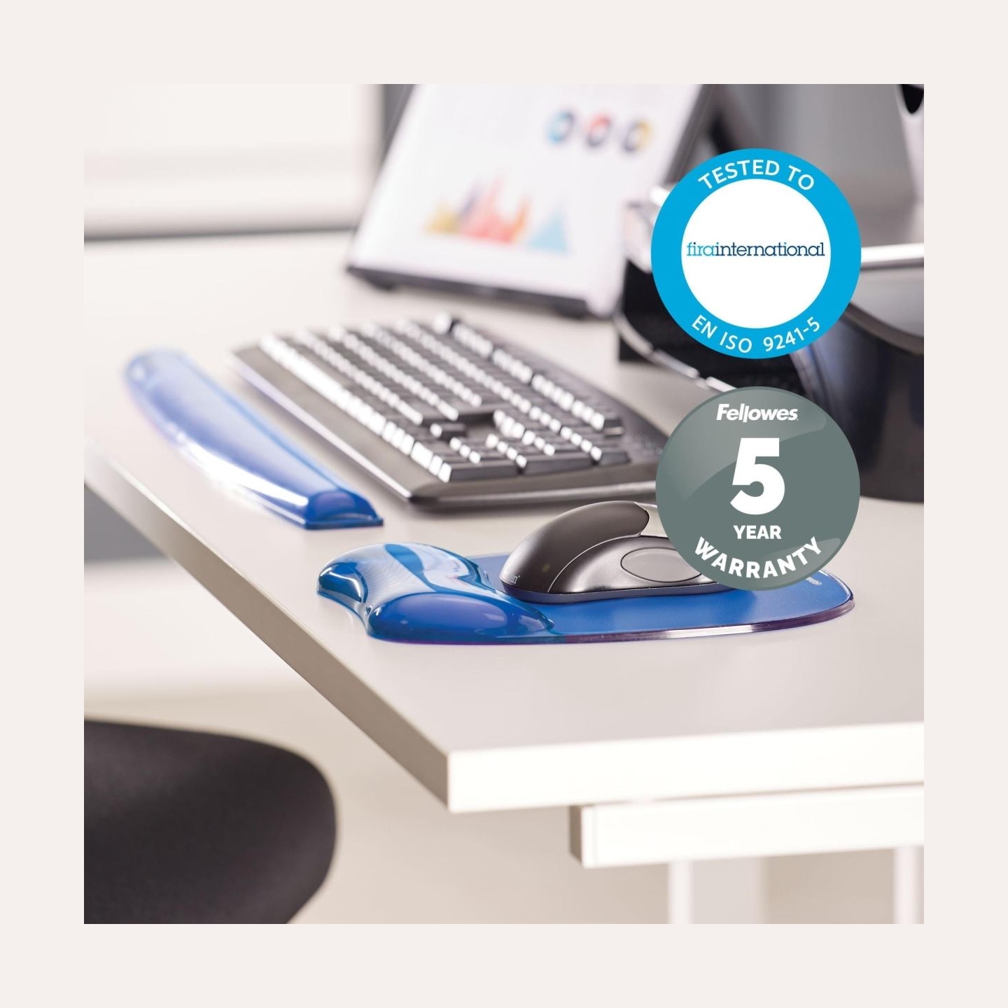 Fellowes KEYBOARD ACC WRIST SUPPORT/BLUE 9113709 FELLOWES