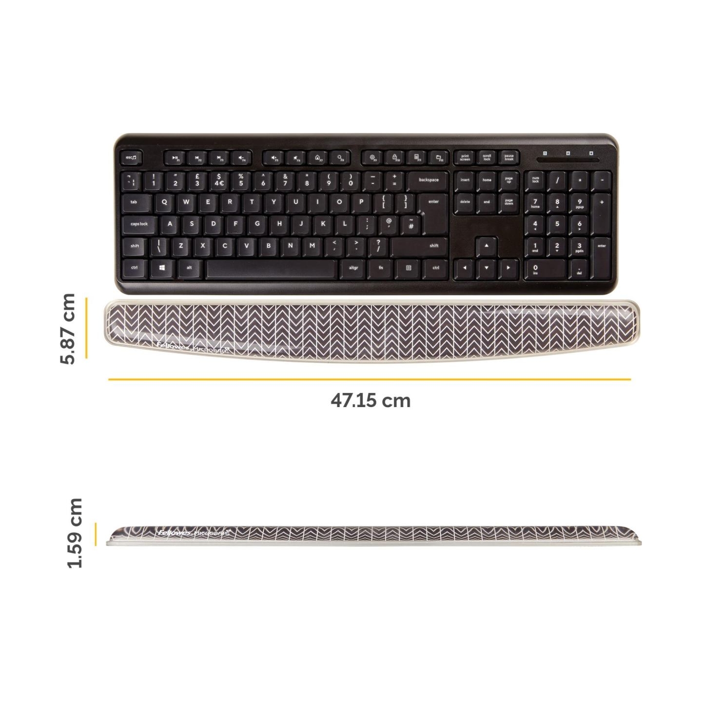 Fellowes KEYBOARD ACC WRIST SUPPORT/CHEVRON 9653601 FELLOWES