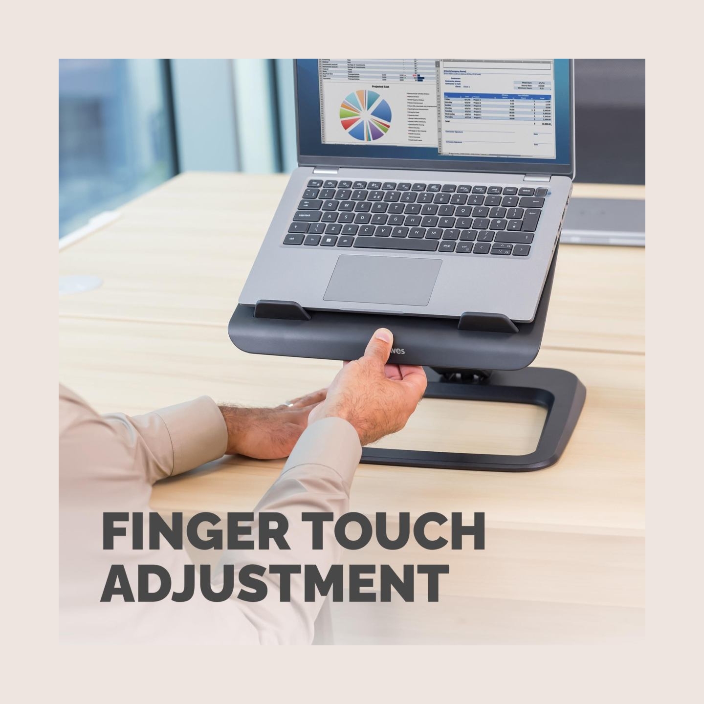 Fellowes NB ACC STAND HANA LT/BLACK 100016994 FELLOWES