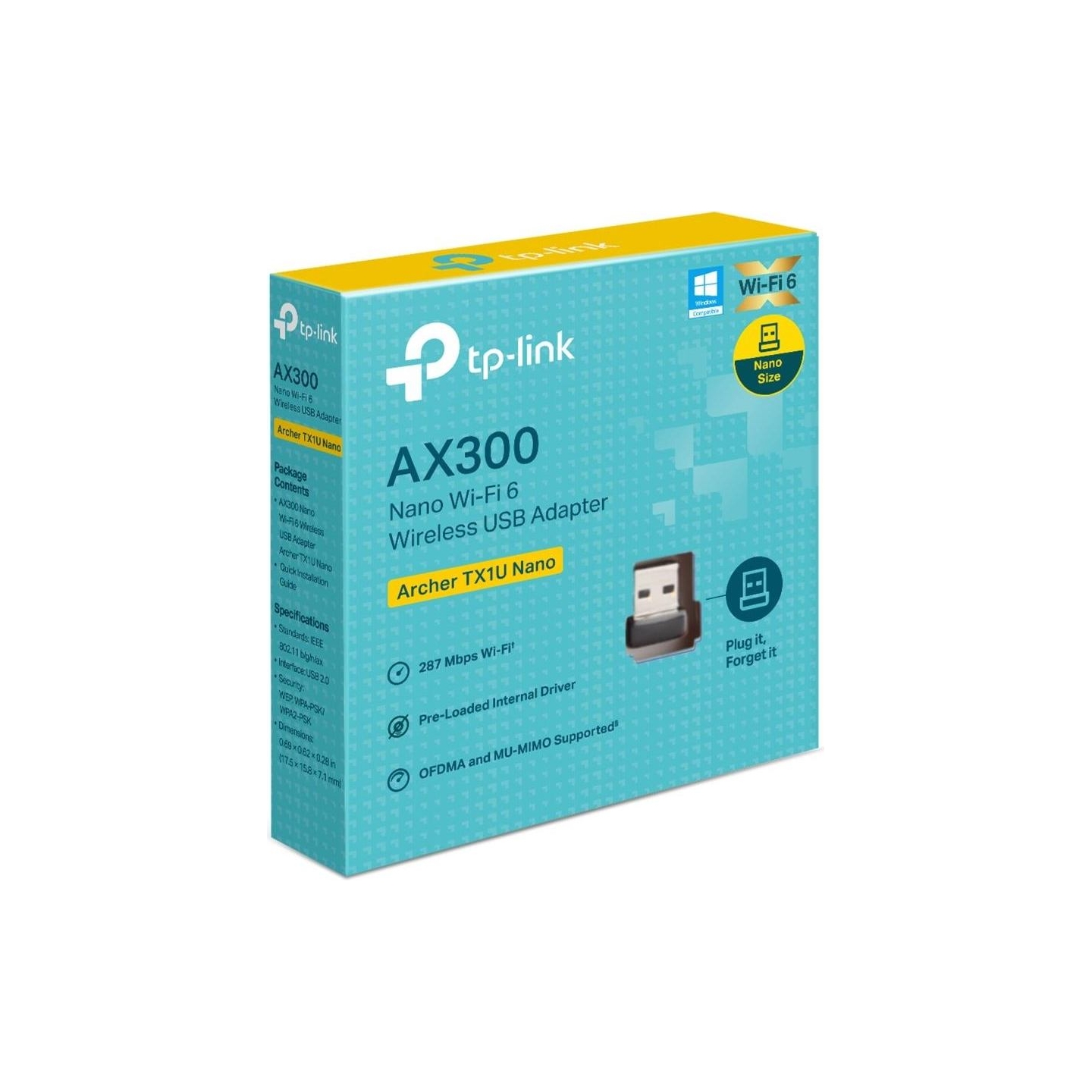 Tp-Link AX300 Nano Wi-Fi 6 Wireless USB Adapter | Archer TX1U Nano