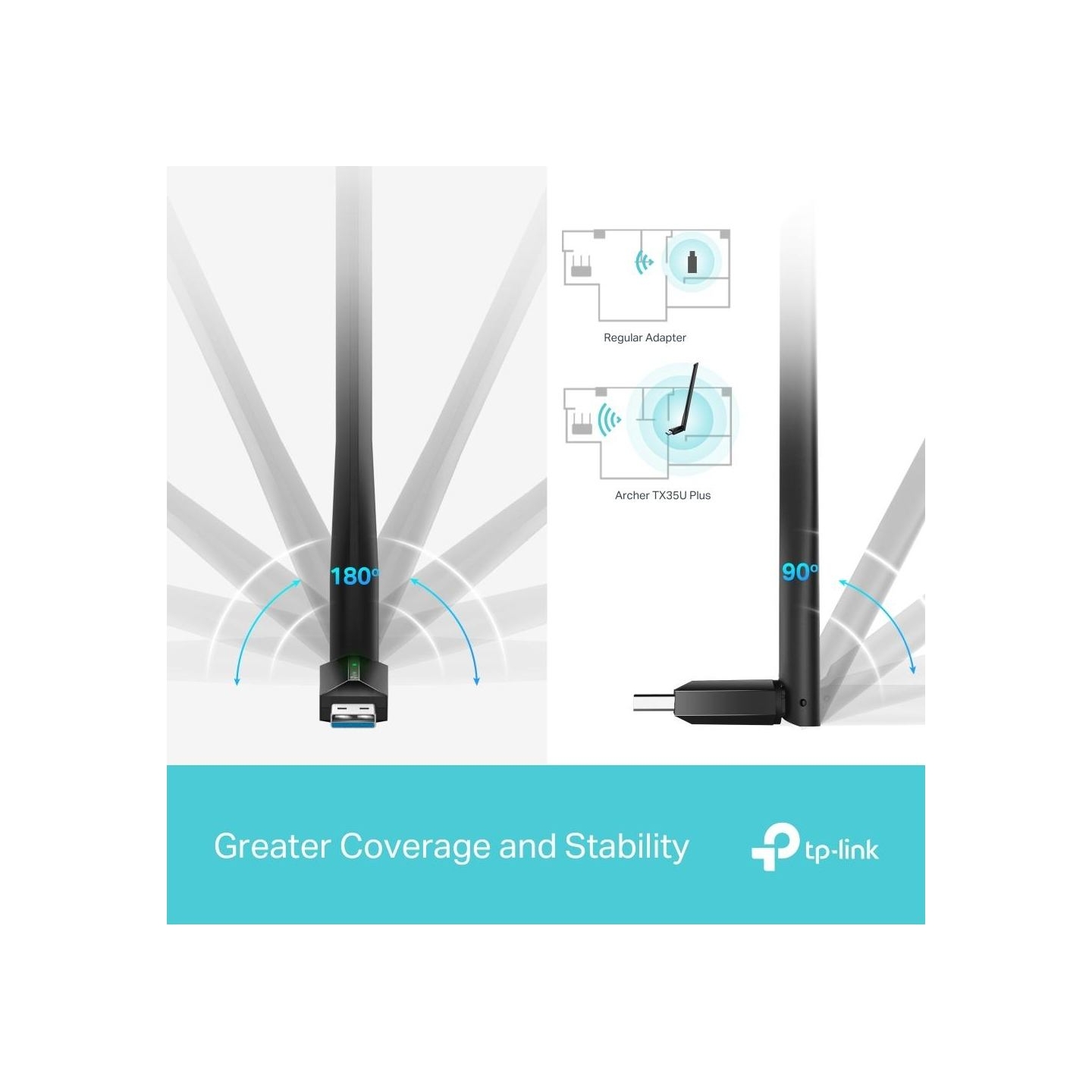 Tp-Link AX1800 High Gain Wireless USB Adapter | Archer TX35U Plus