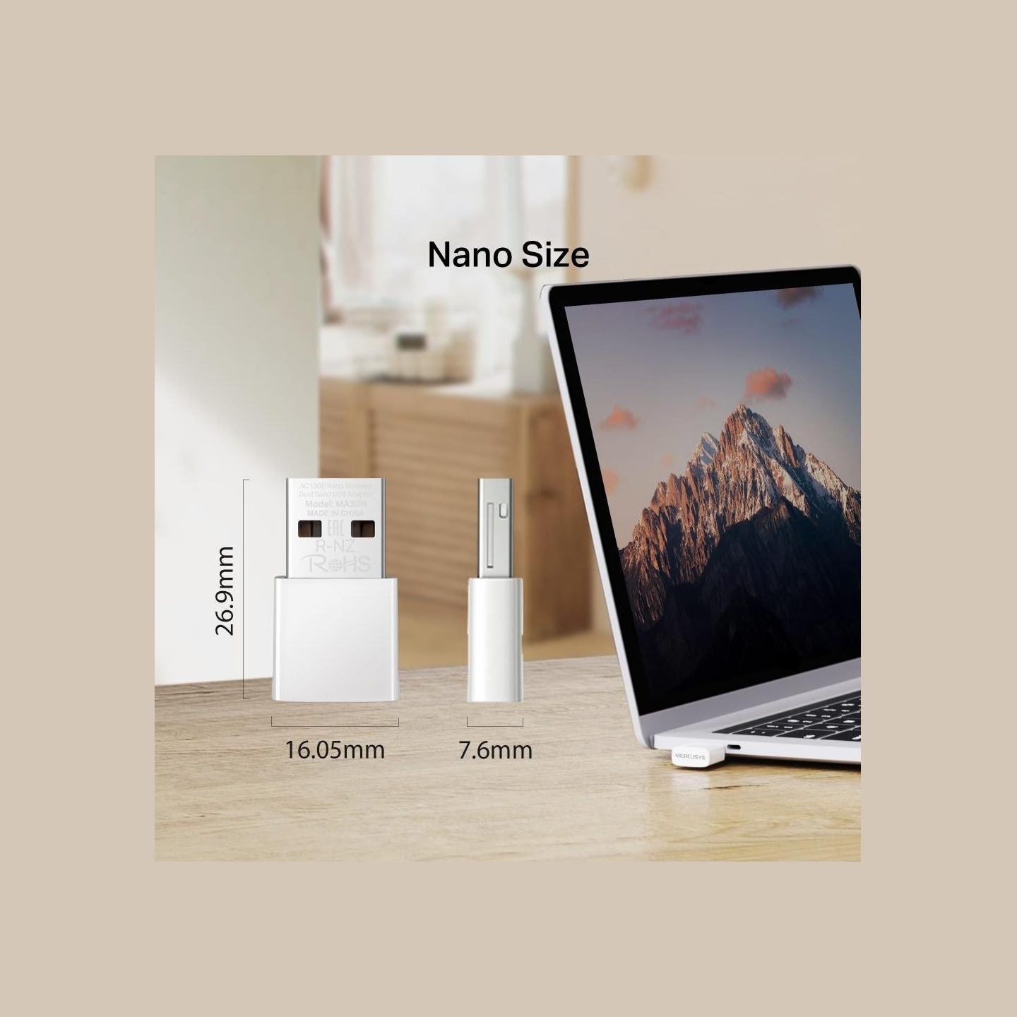 Mercusys AC1300 Nano Wireless Dual Band USB Adapter | Mercusys | AC1300 Nano Wireless Dual Band USB Adapter