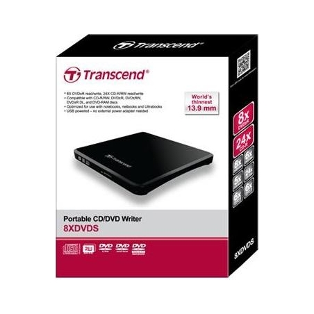 Transcend DVD RW USB2 8X EXT BLACK RTL/TS8XDVDS-K TRANSCEND
