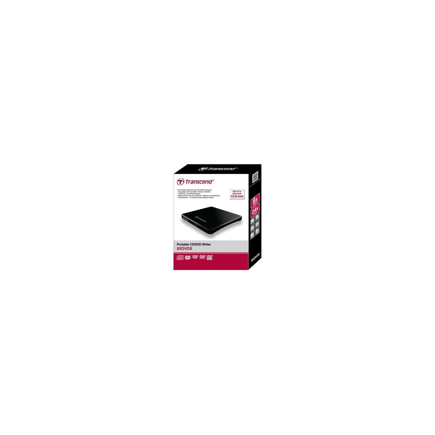 Transcend DVD RW USB2 8X EXT BLACK RTL/TS8XDVDS-K TRANSCEND