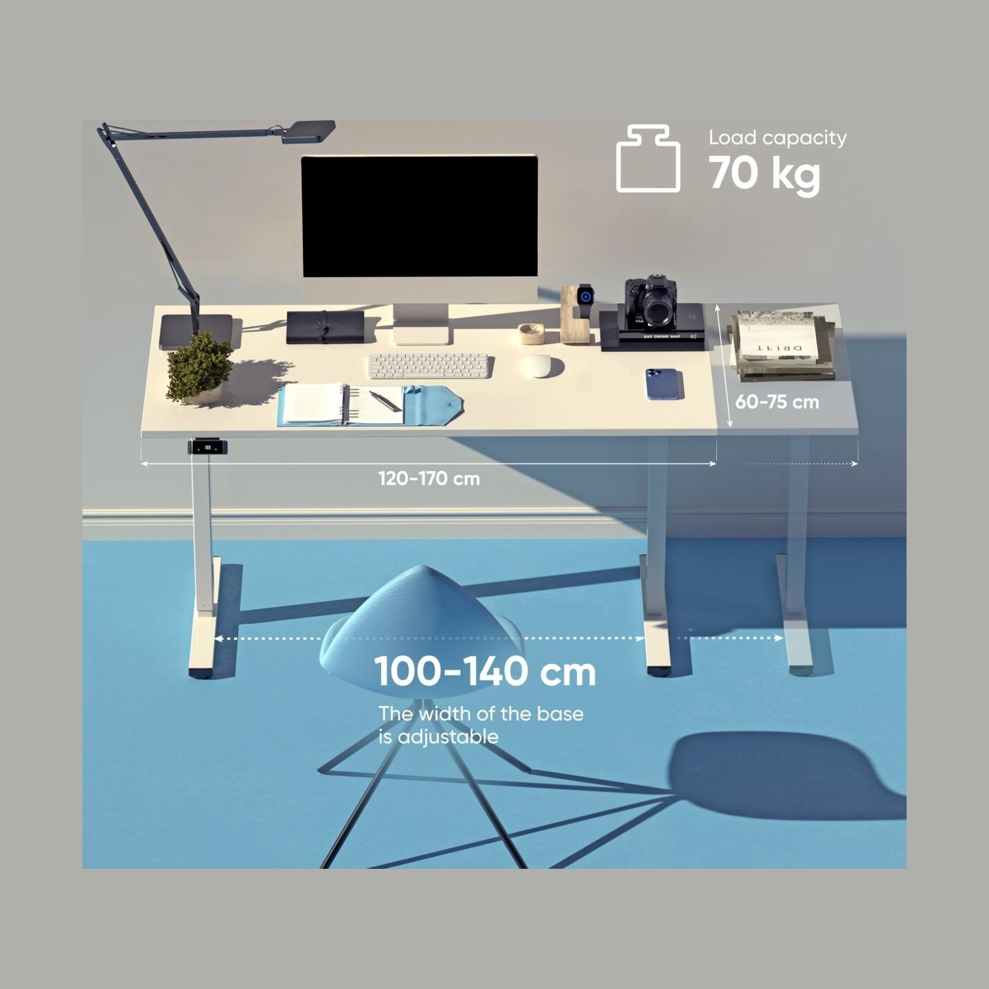 Onkron DESK FRAME MOTORISED/WHITE WDF221E-W ONKRON