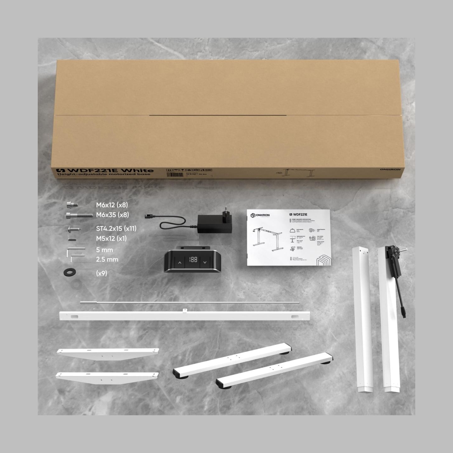 Onkron DESK FRAME MOTORISED/WHITE WDF221E-W ONKRON