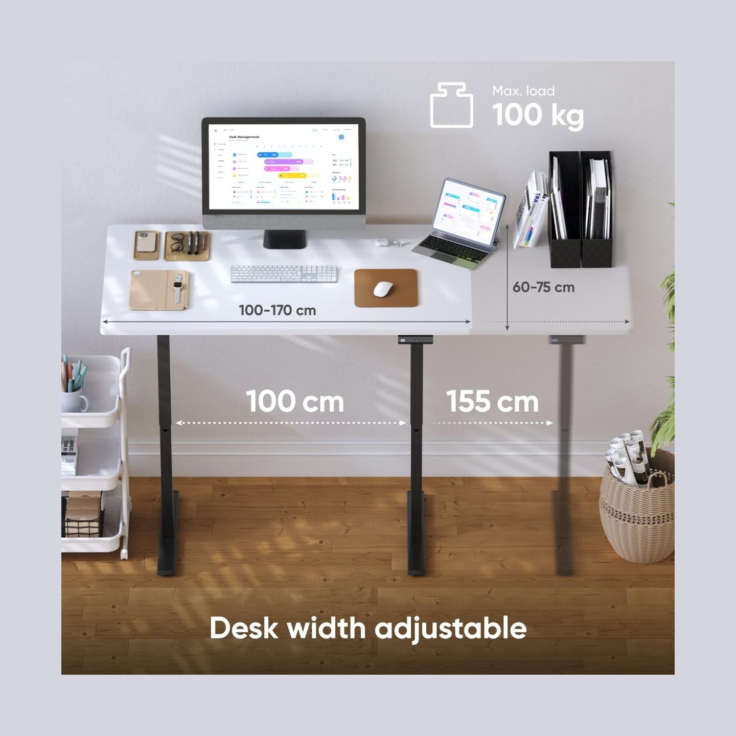 Onkron DESK FRAME MOTORISED/BLACK CDF222E-B ONKRON