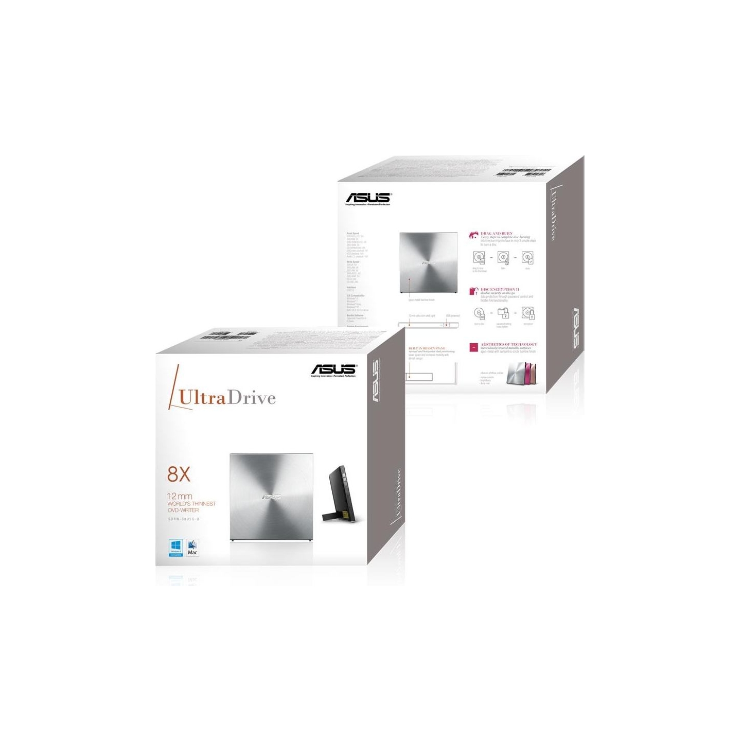 Asus DVD RW USB2 8X EXT RTL/SDRW-08U5S-U/SILVER/ASUS ASUS