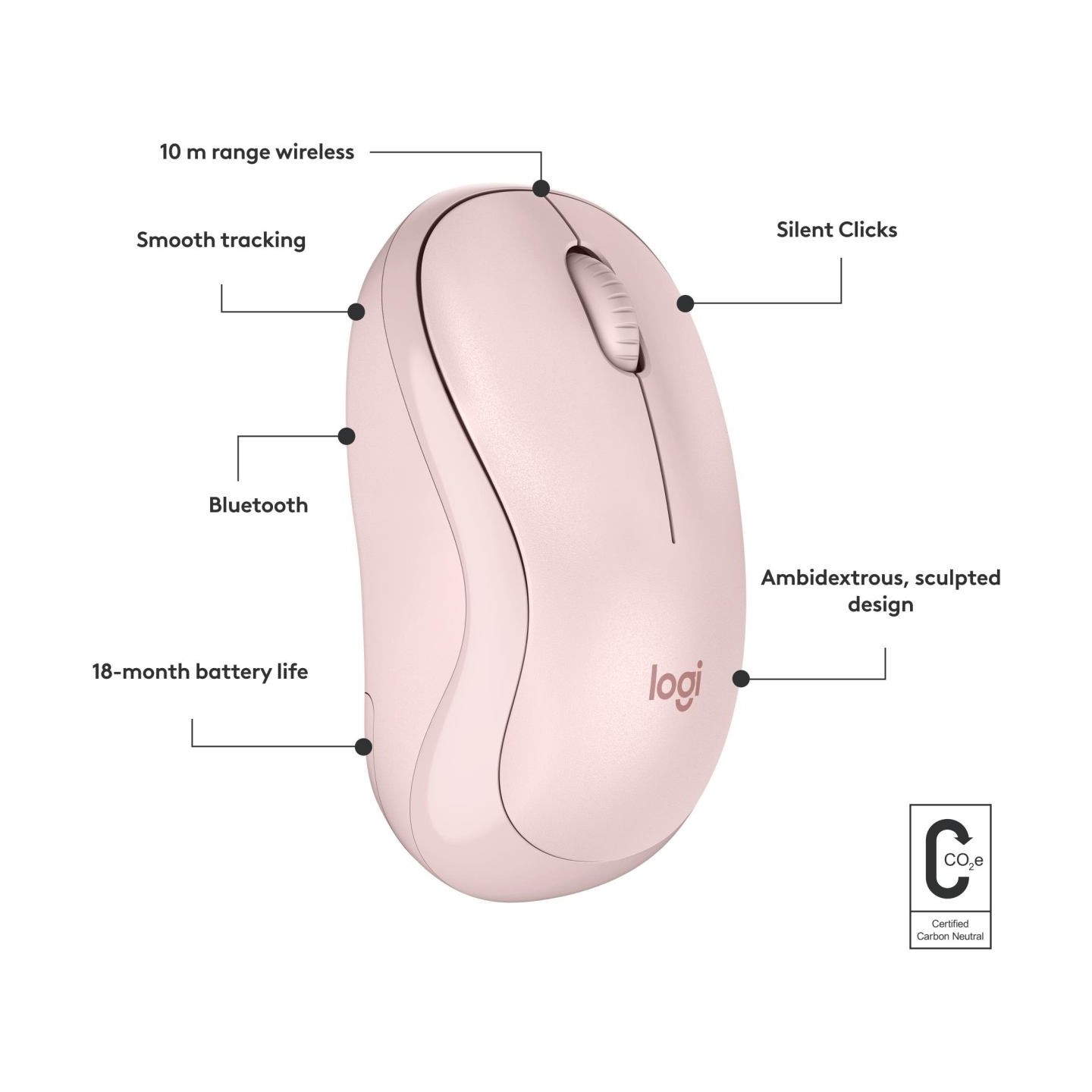 Logitech Mouse 910-007121 / ZM240P Pink / 910-007121