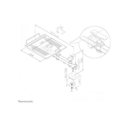Neomounts NEWSTAR NOTEBOOK SWIVEL ARM (HEIGTH: 0-27 CM / DEPTH: 30-60 CM)