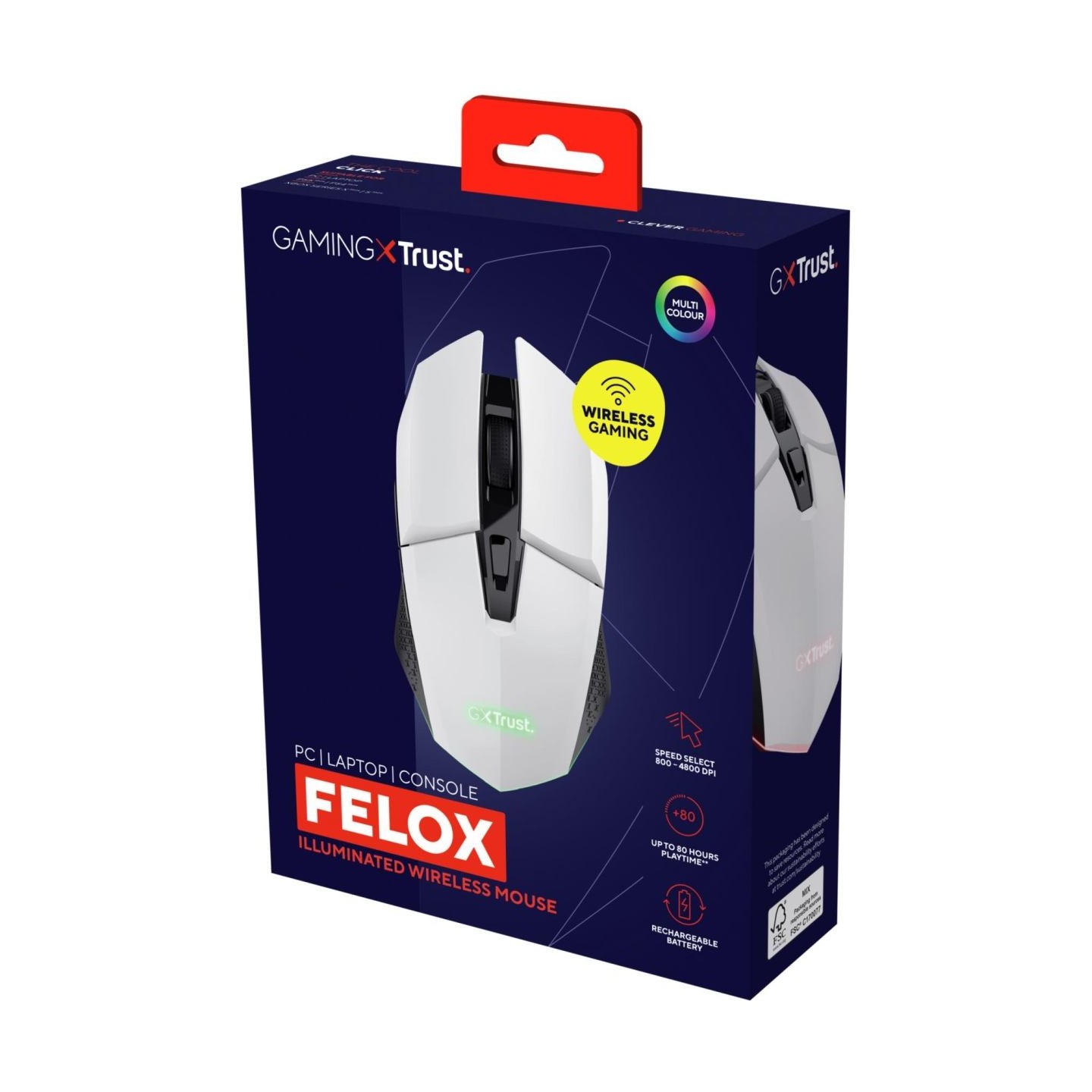 Trust MOUSE USB OPTICAL WRL WHITE/GXT110W FELOX 25069 TRUST
