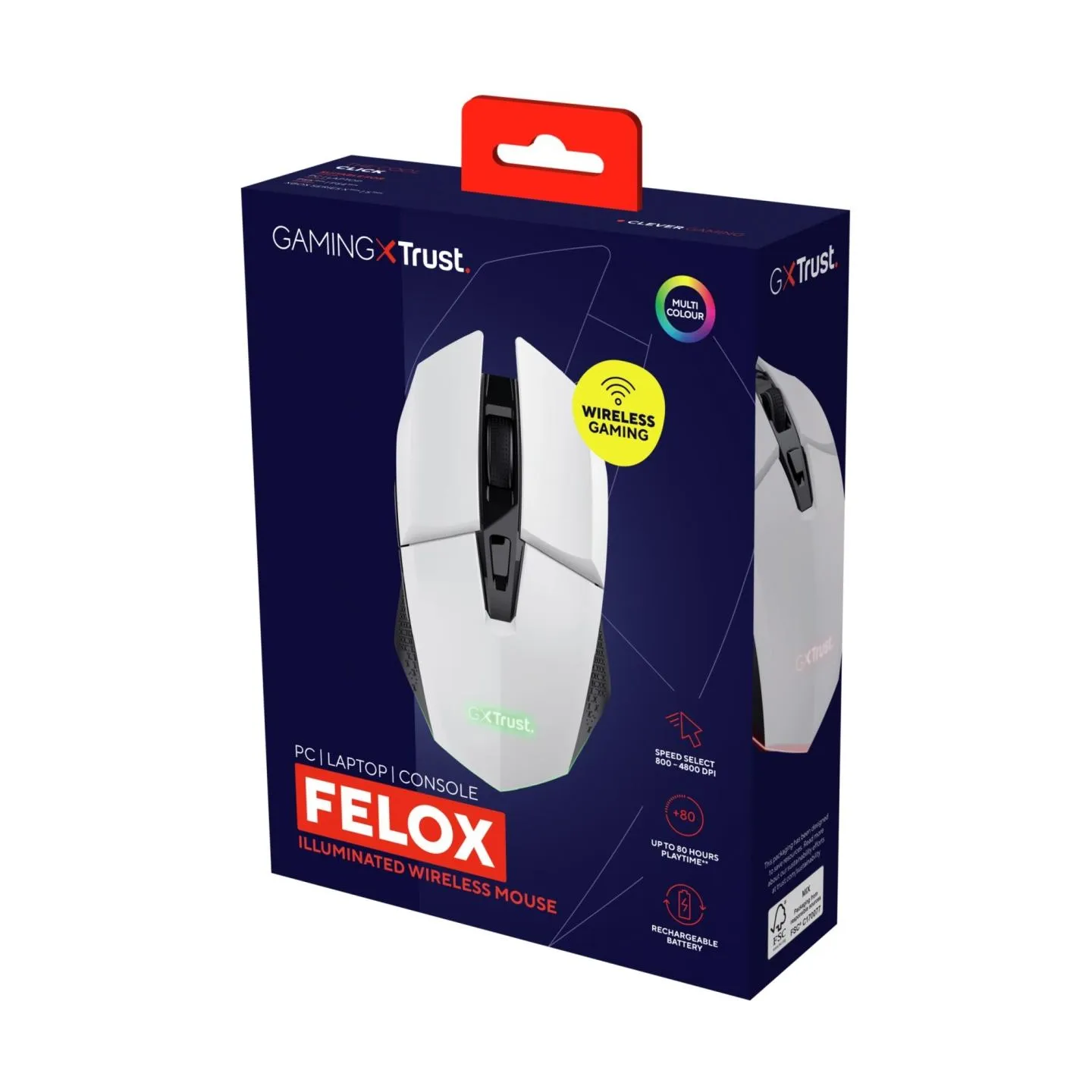 Trust MOUSE USB OPTICAL WRL WHITE/GXT110W FELOX 25069 TRUST