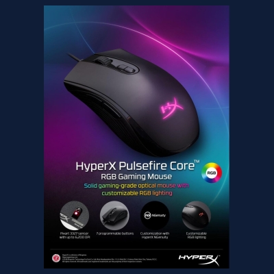 Hyperx MOUSE USB OPTICAL PULSEFIRE/CORE HX-MC004B HYPERX