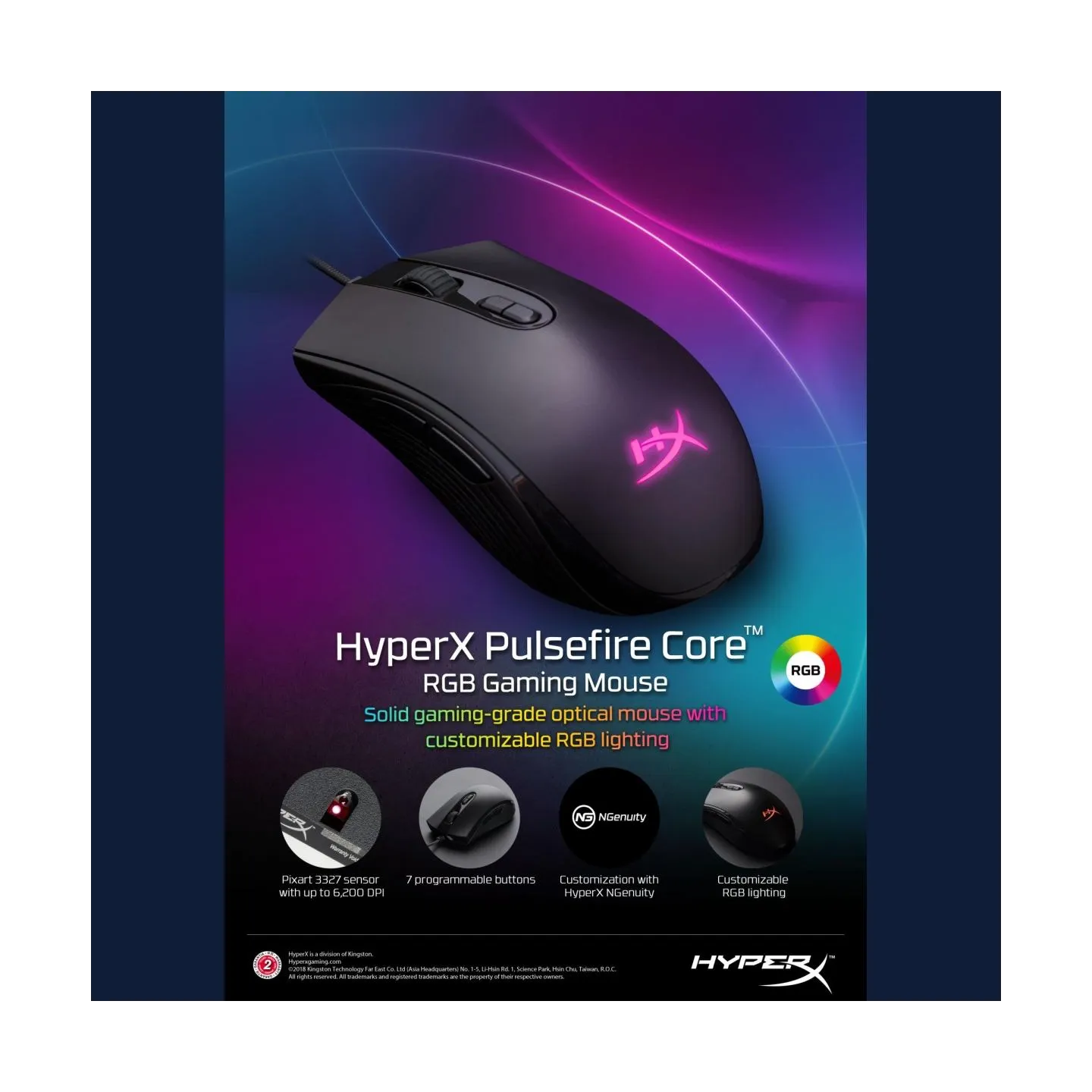 Hyperx MOUSE USB OPTICAL PULSEFIRE/CORE HX-MC004B HYPERX
