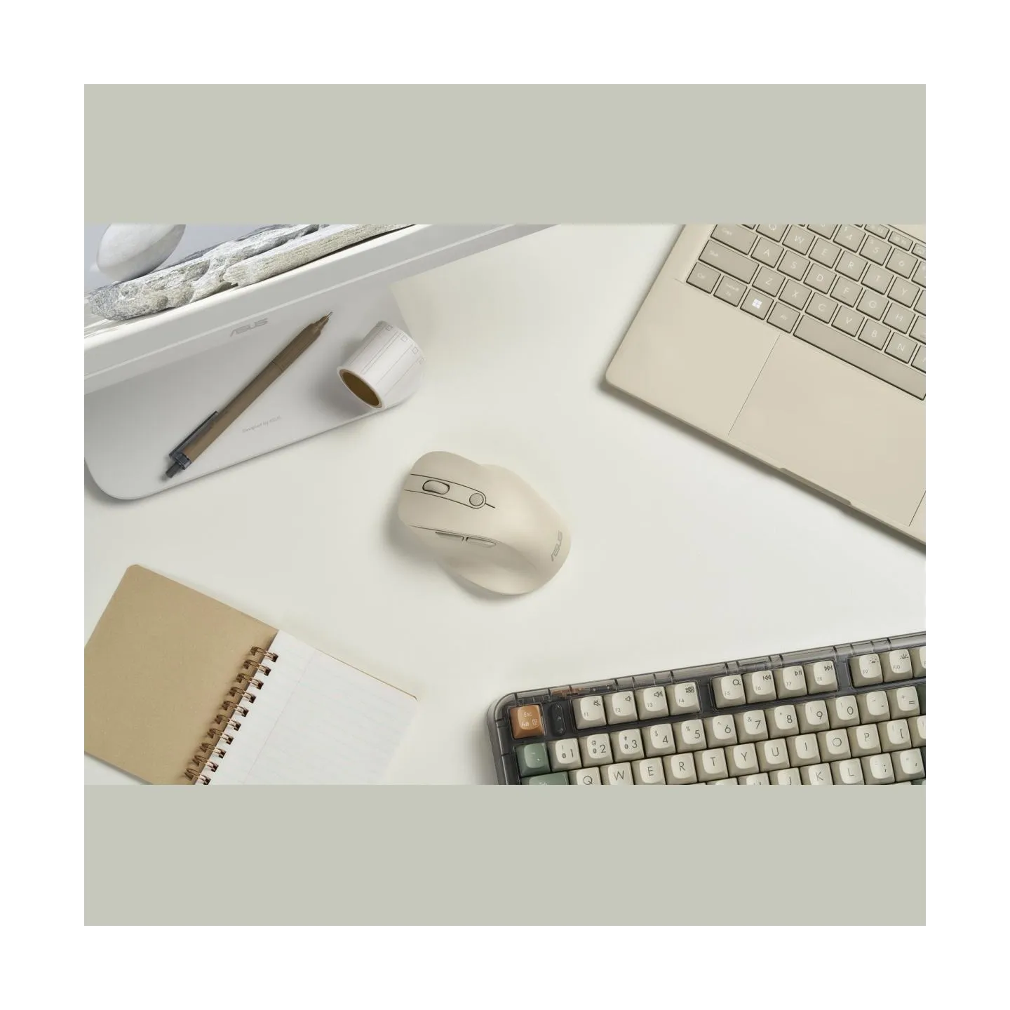 Asus Mouse | MD105 | Wireless | Bluetooth, 2.4GHz | Milky White