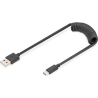 Digitus | USB 2.0 Type A to USB C Spiral Cable | AK-300430-006-S | USB-A to USB-C USB 2.0 Type A, plug | USB C, plug