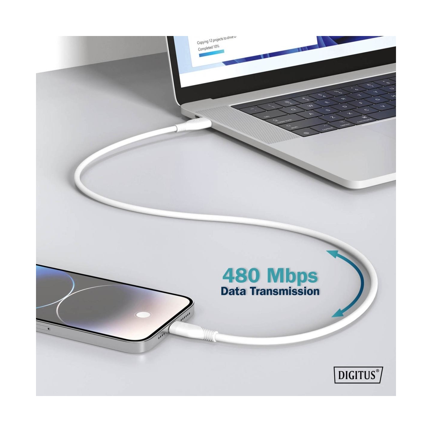 Digitus | Silicone Connection Cable | AK-300341-010-W | USB-C to USB-C