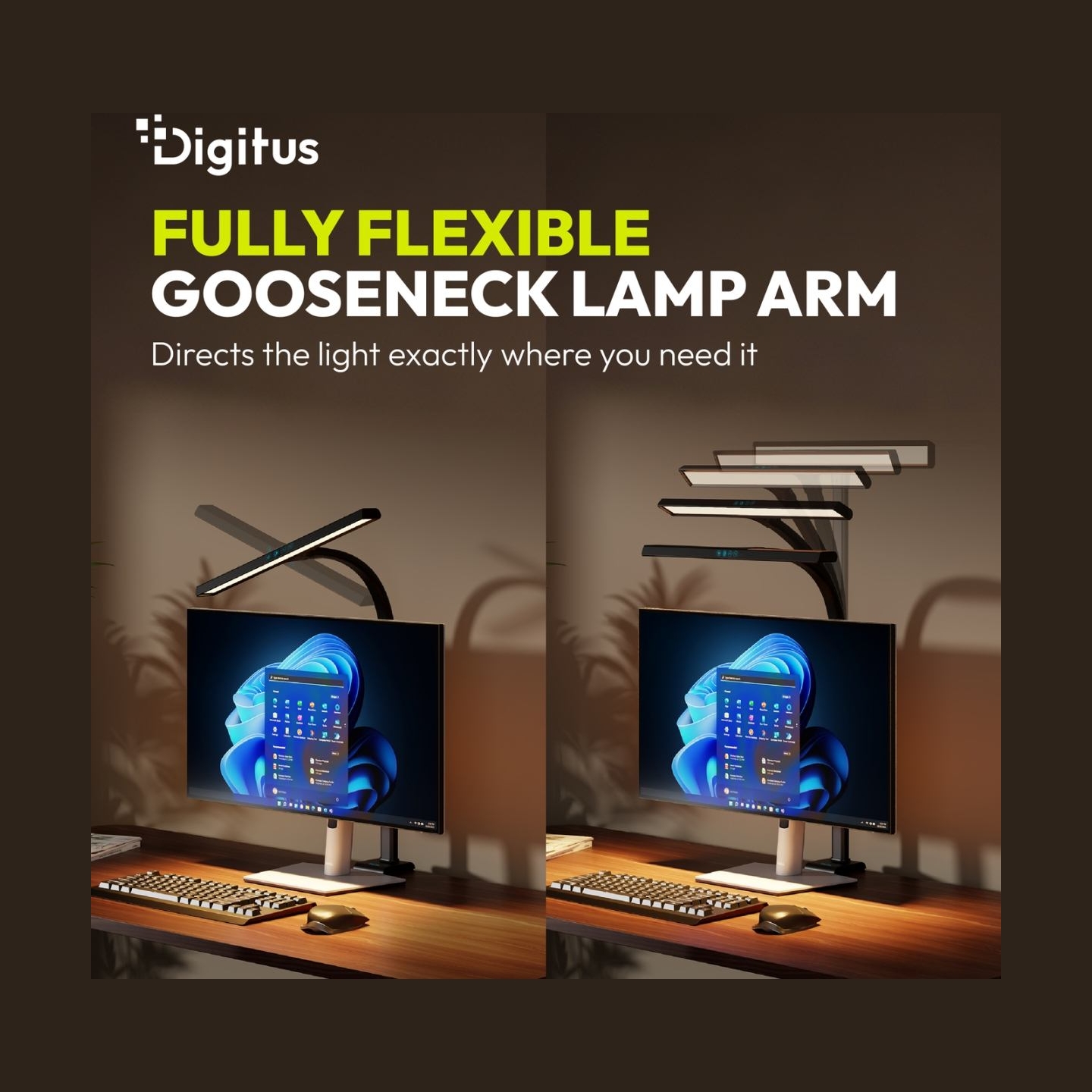 Digitus LED Desk Lamp, 50 cm, Black | DA-90490 | 1025 lm | 7 W | 3000-6500 K | Warm to cold white light | LED lamp | 10 V