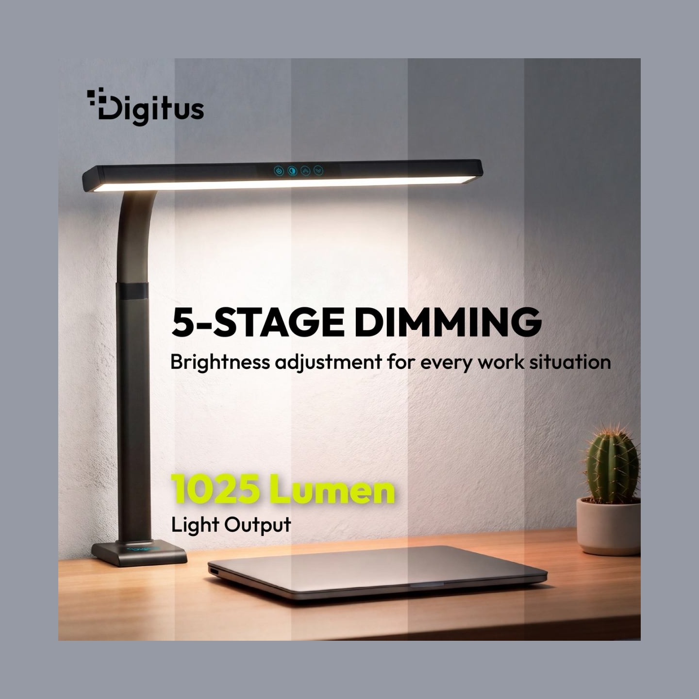 Digitus LED Desk Lamp, 50 cm, Black | DA-90490 | 1025 lm | 7 W | 3000-6500 K | Warm to cold white light | LED lamp | 10 V