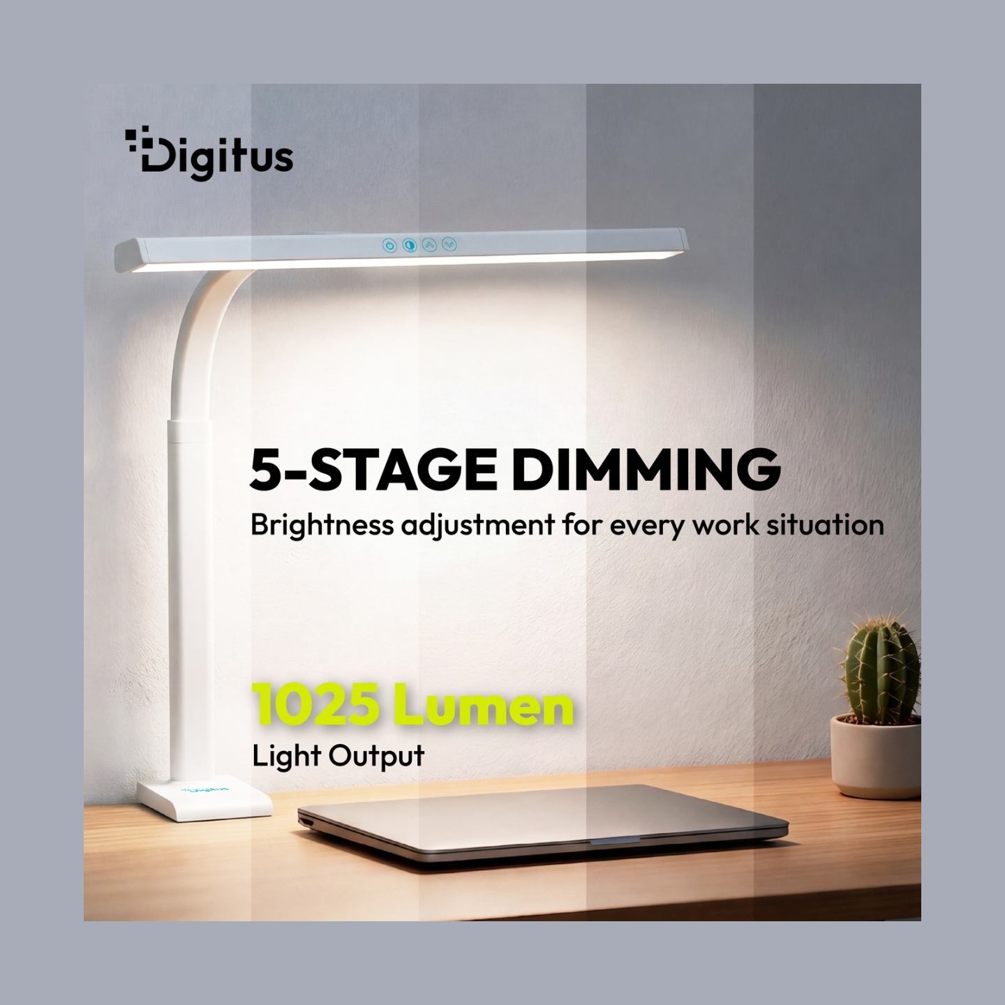 Digitus LED Desk Lamp, 50 cm, White | DA-90491 | 1025 lm | 7 W | 3000-6500 K | Warm to cold white light | LED lamp | 10 V