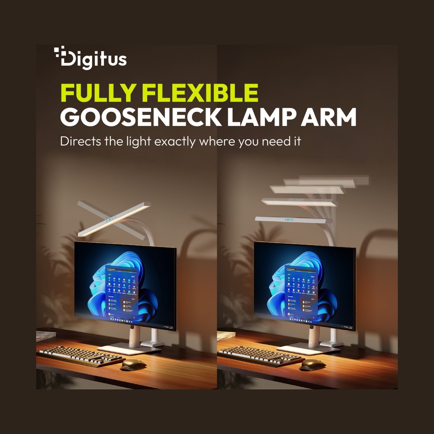Digitus LED Desk Lamp, 50 cm, White | DA-90491 | 1025 lm | 7 W | 3000-6500 K | Warm to cold white light | LED lamp | 10 V