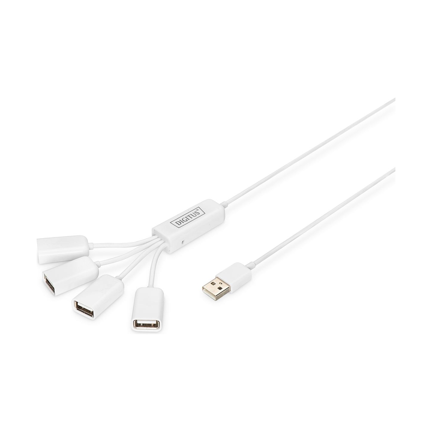 Digitus | USB 2.0 Cable Hub, 4-Port 4x USB A/F, 1x USB A male, DC2.5mm (PSU not incl.) | DA-70216