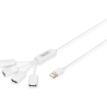 Digitus | USB 2.0 Cable Hub, 4-Port 4x USB A/F, 1x USB A male, DC2.5mm (PSU not incl.) | DA-70216