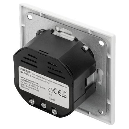 Digitus | Safety Plug for Flush Mounting with 1 x USB Type-C, 1 x USB A