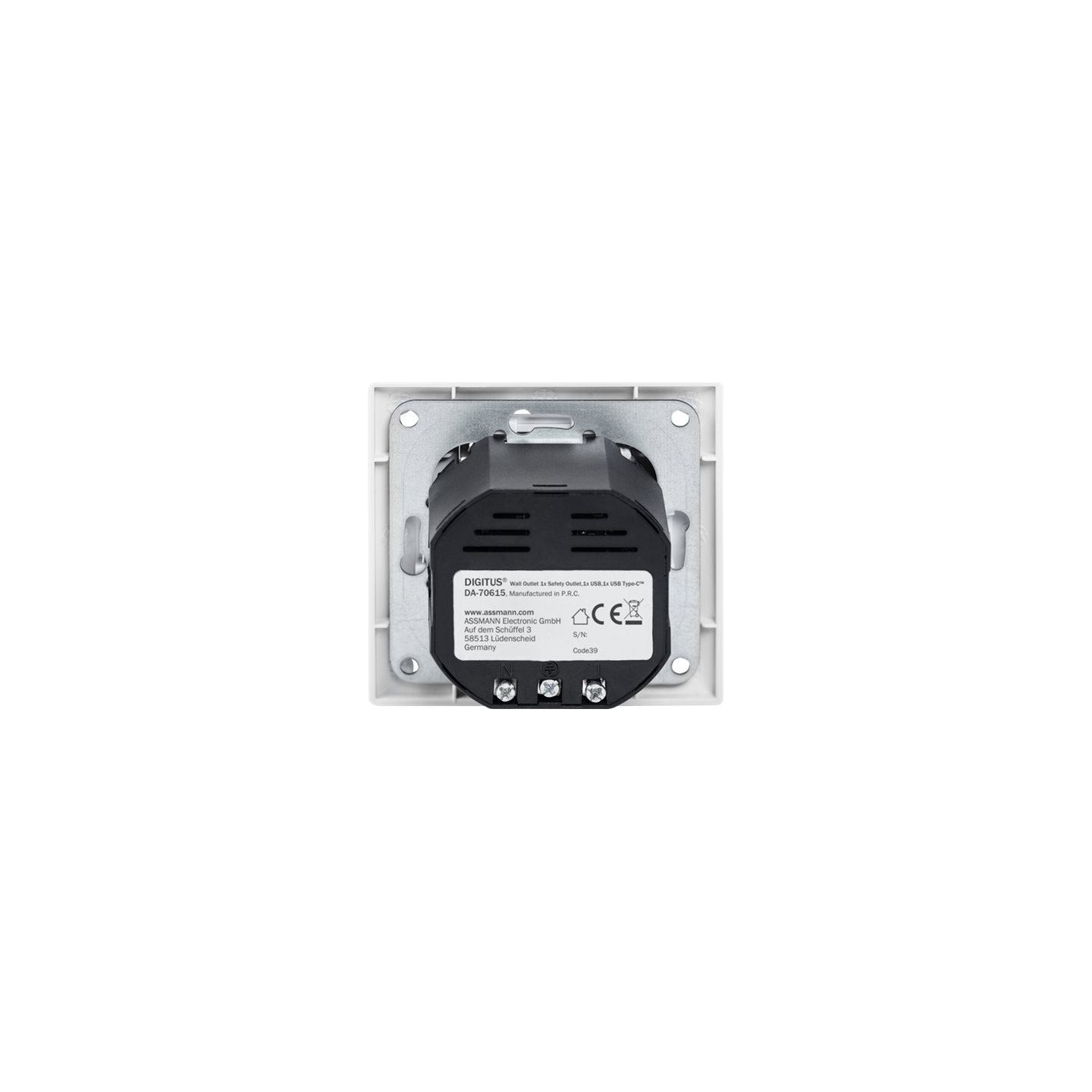 Digitus | Safety Plug for Flush Mounting with 1 x USB Type-C, 1 x USB A