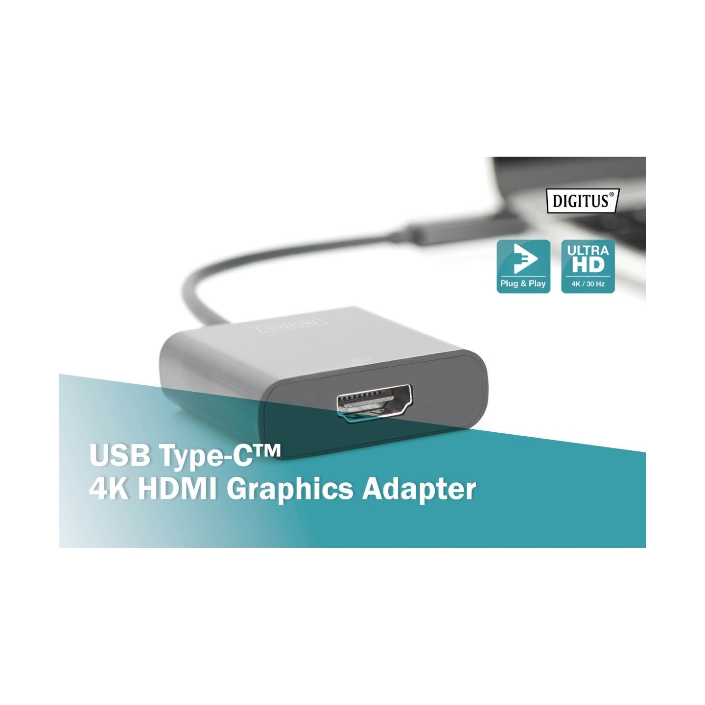 Digitus | USB Type-C to HDMI Adapter | DA-70852 | Black | USB Type-C | 0.15 m