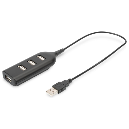 Digitus | USB 2.0 Hub, 4-Port, Bus Powered 4 X USB A/F AT Connected Cable | AB-50001-1 | USB 2.0 Hub