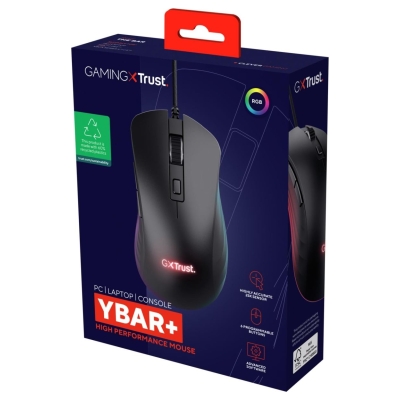 Trust MOUSE USB OPTICAL GAMING/GXT924 YBAR+ BLACK 24890 TRUST