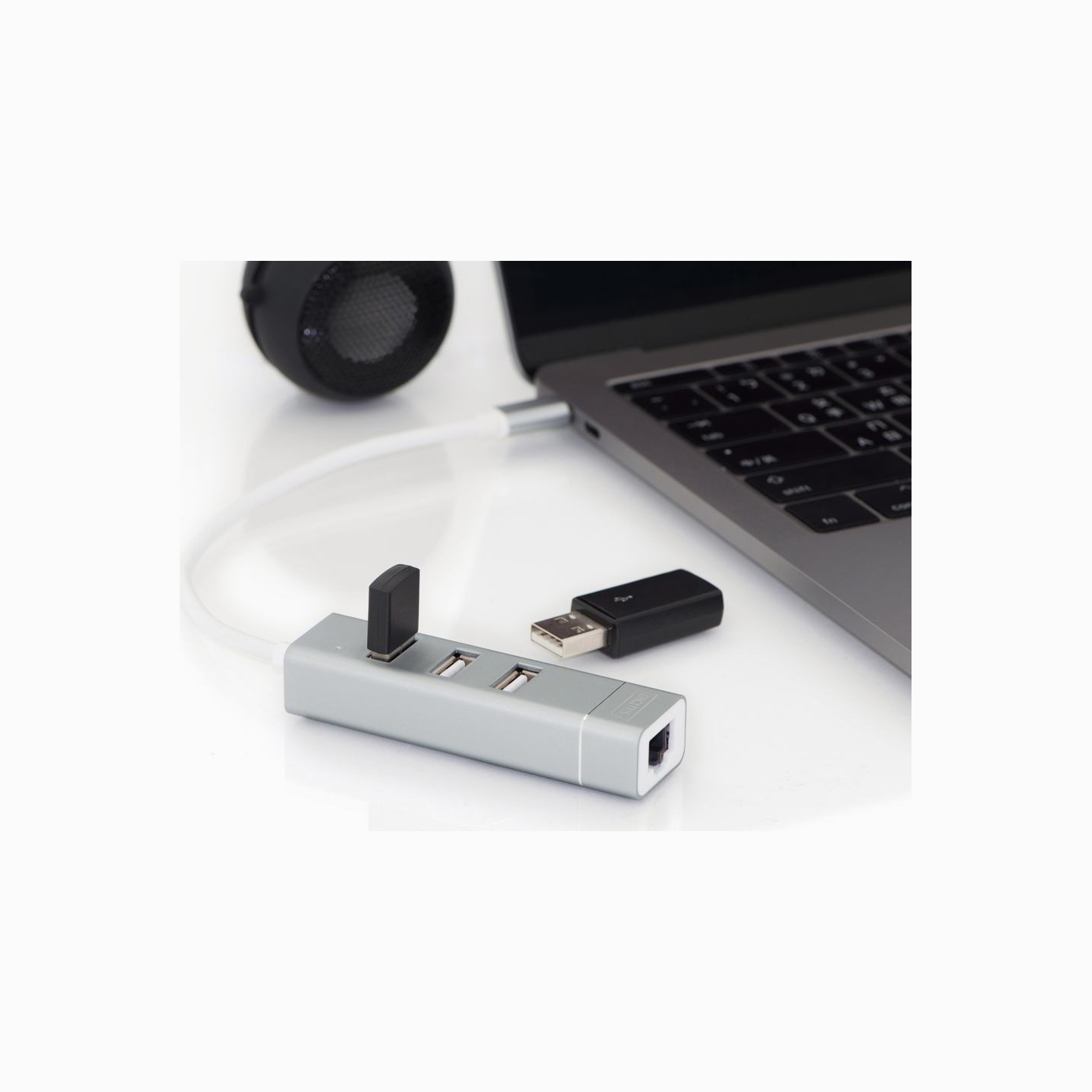 Digitus | USB Type-C 3-Port Hub + Fast Ethernet LAN Adapter | DA-70253