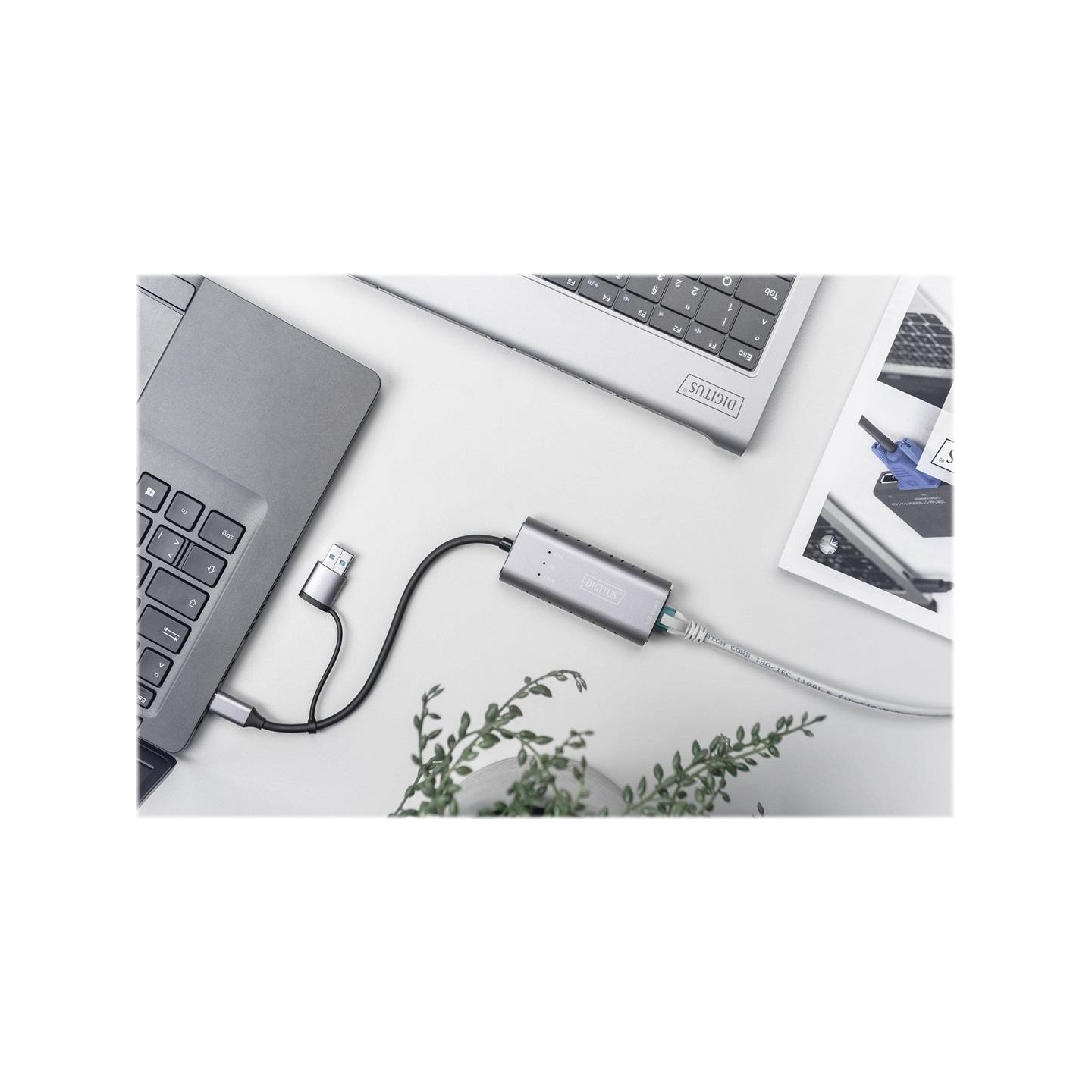 Digitus | USB Type-C Gigabit Ethernet Adapter 2.5G, USB-C + USB A (USB3.1/3.0) | DN-3028 | USB3.0/USB C 3.1 to 2.5G Ethernet Ada