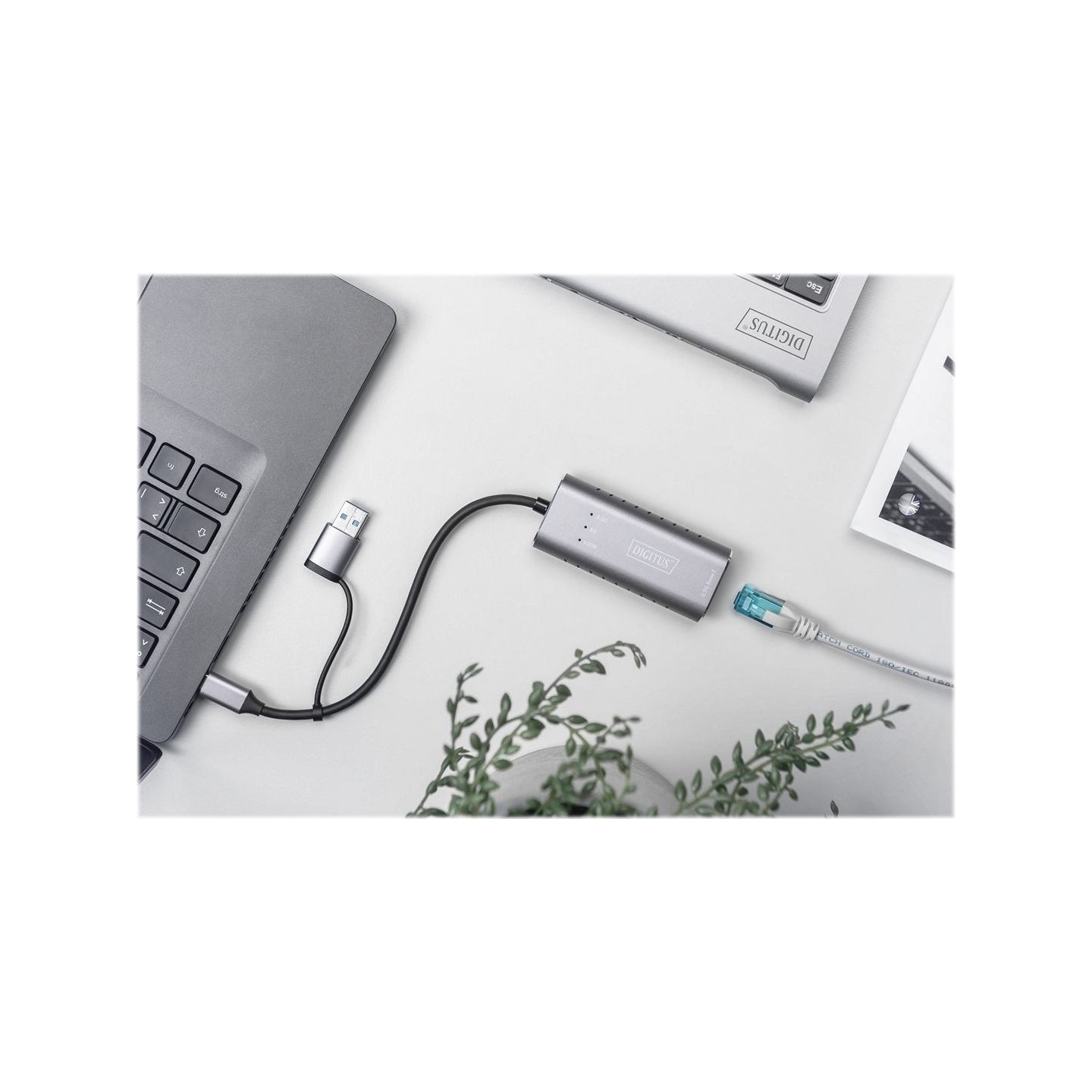 Digitus | USB Type-C Gigabit Ethernet Adapter 2.5G, USB-C + USB A (USB3.1/3.0) | DN-3028 | USB3.0/USB C 3.1 to 2.5G Ethernet Ada