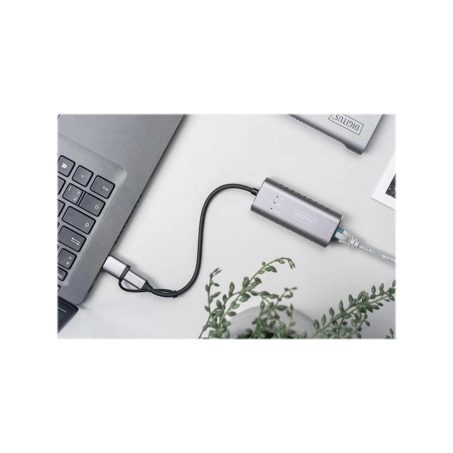 Digitus | USB Type-C Gigabit Ethernet Adapter 2.5G, USB-C + USB A (USB3.1/3.0) | DN-3028 | USB3.0/USB C 3.1 to 2.5G Ethernet Ada
