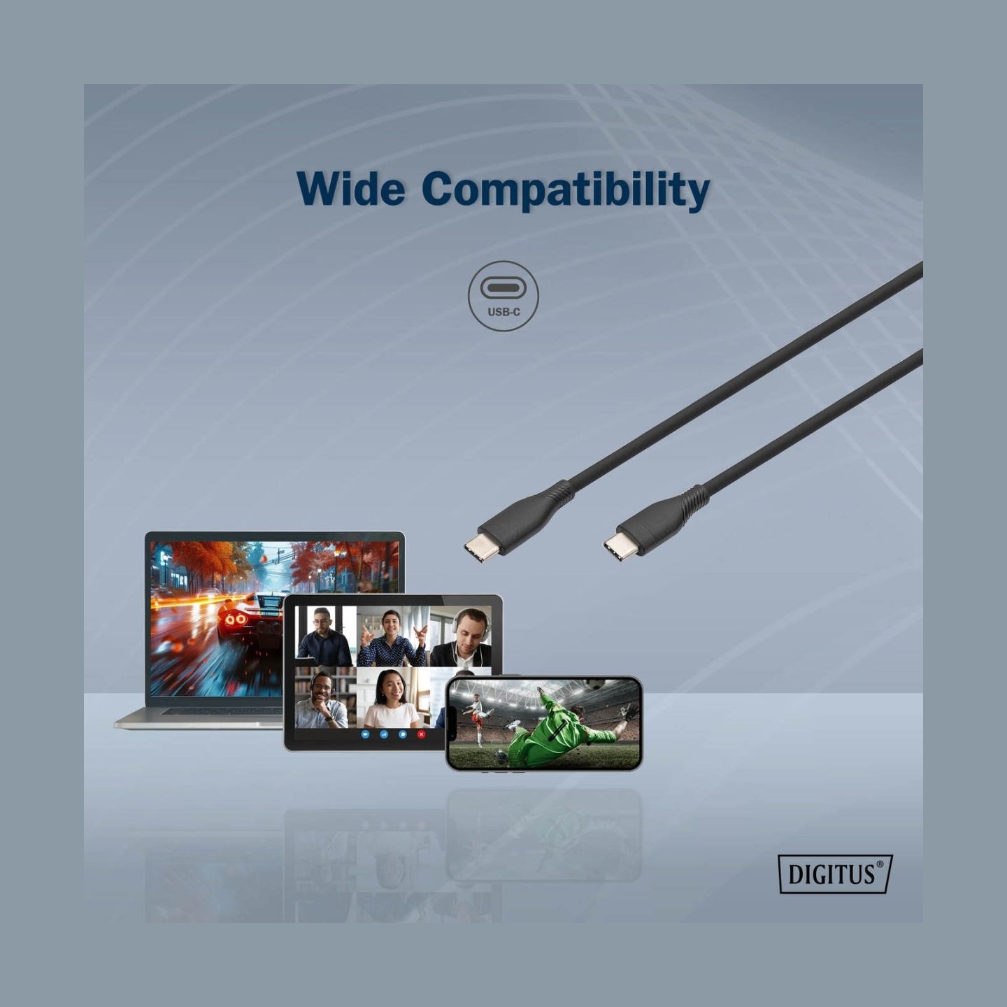 Digitus | Silicone connection cable, 0.5 m | AK-300341-005-S | USB-C to USB-C