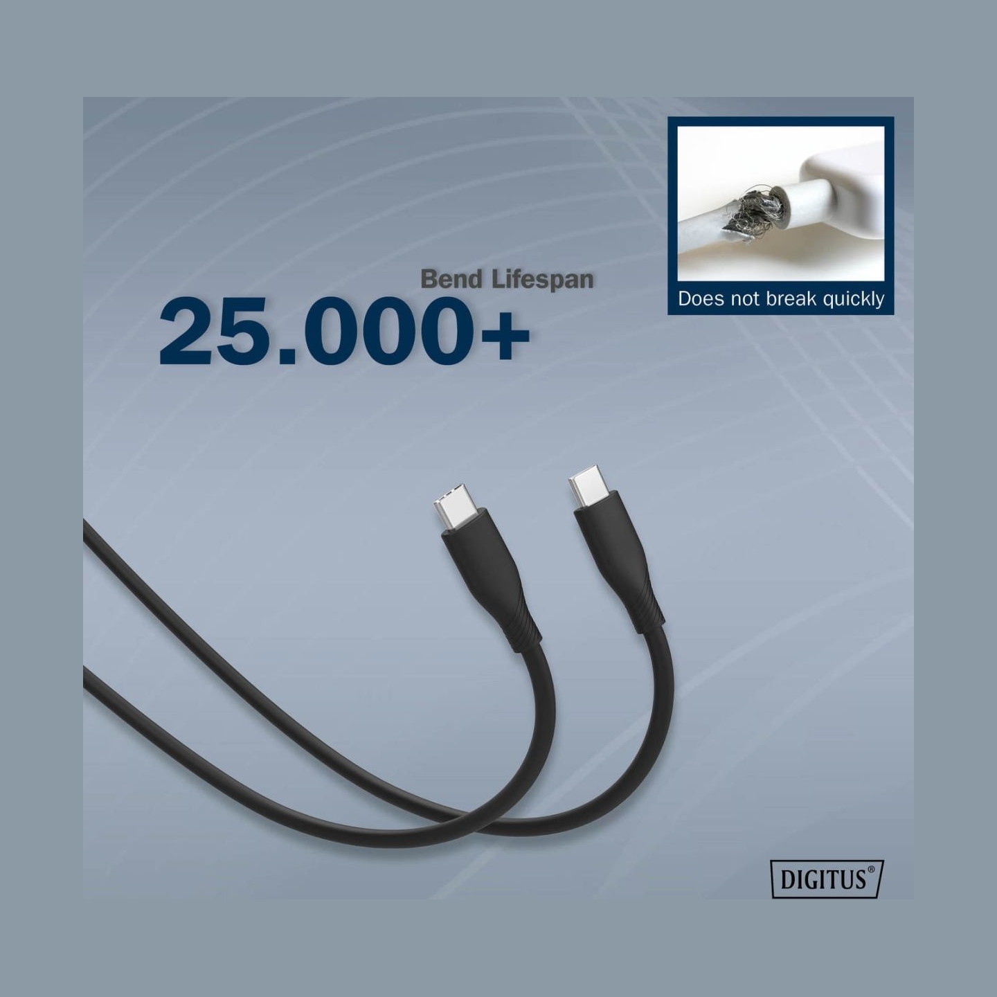 Digitus | Silicone connection cable, 0.5 m | AK-300341-005-S | USB-C to USB-C