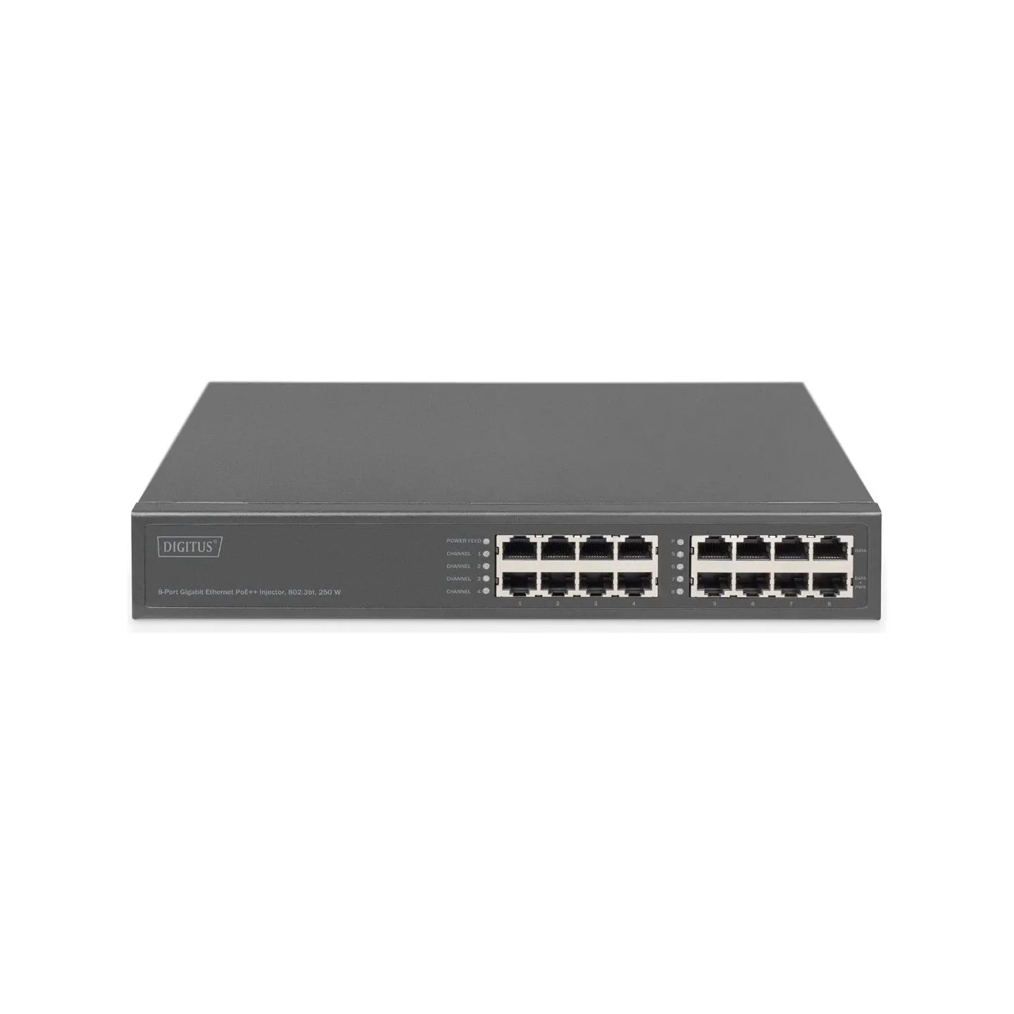 Digitus 8-Port Gigabit Ethernet PoE Injector, 802.3bt, 250 W | DN-95118