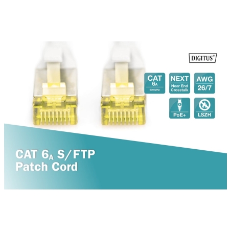 Digitus CAT 6A S/FTP | Patch cord | Length 20 m | Grey
