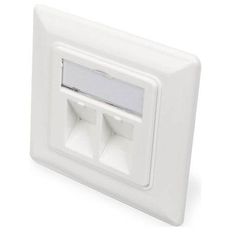 Digitus | Wallplate for Keystone Modules, German type, middle plate 50x50 mm, frame 80x80 mm | DN-93801-1