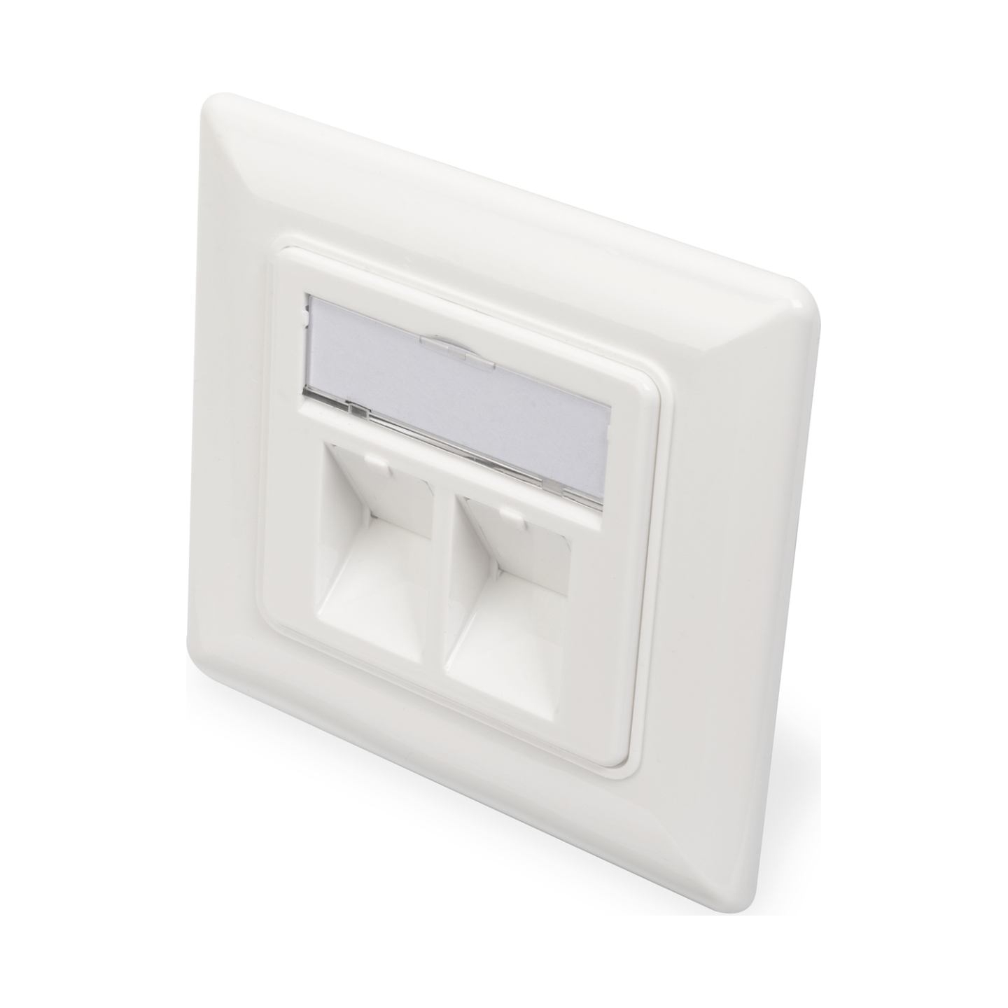 Digitus | Wallplate for Keystone Modules, German type, middle plate 50x50 mm, frame 80x80 mm | DN-93801-1