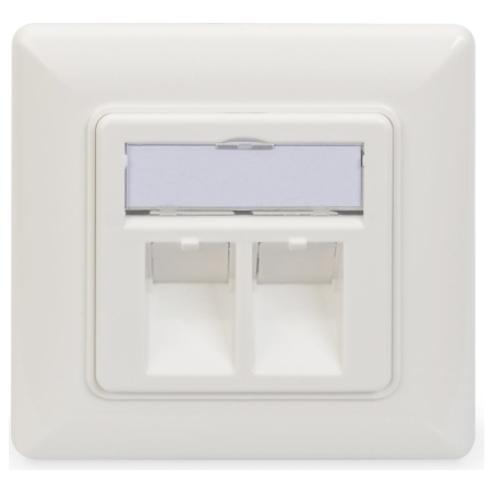 Digitus | Wallplate for Keystone Modules, German type, middle plate 50x50 mm, frame 80x80 mm | DN-93801-1