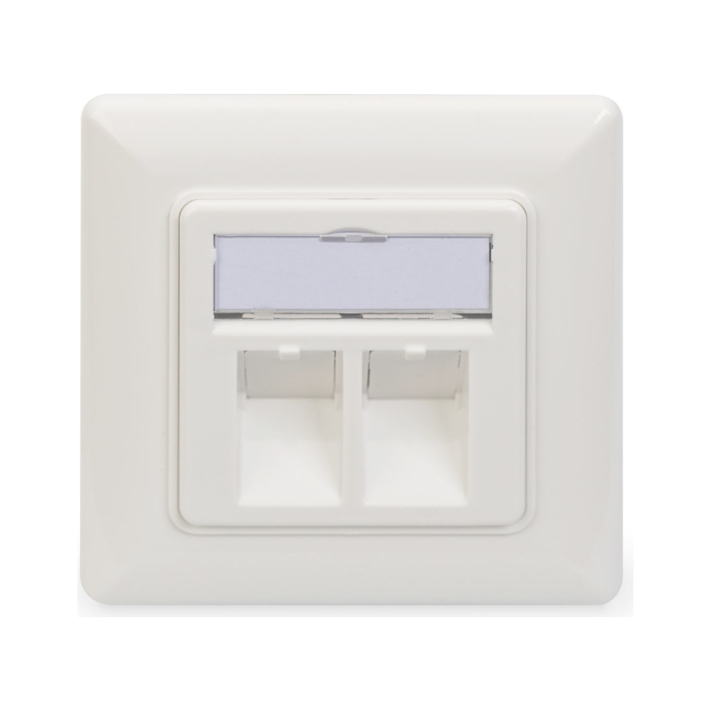 Digitus | Wallplate for Keystone Modules, German type, middle plate 50x50 mm, frame 80x80 mm | DN-93801-1