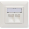 Digitus | Wallplate for Keystone Modules, German type, middle plate 50x50 mm, frame 80x80 mm | DN-93801-1