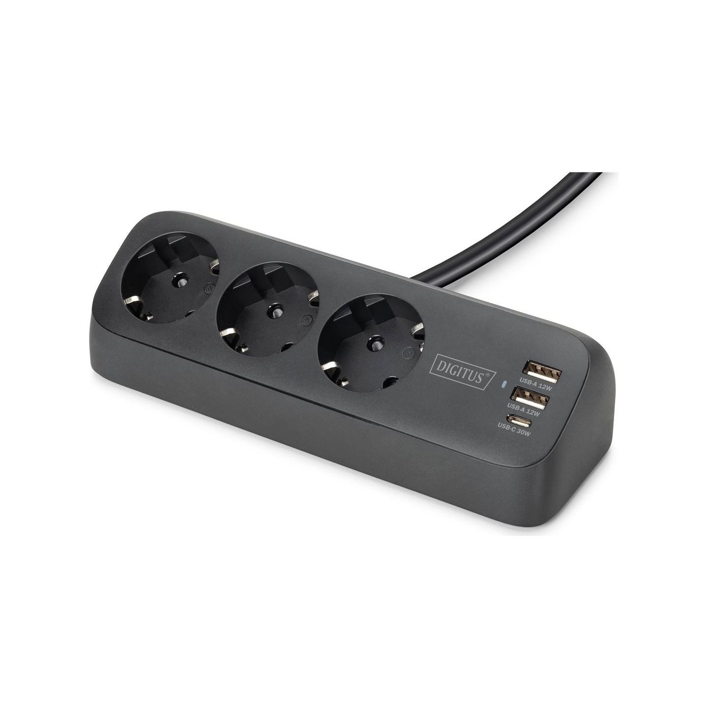 Digitus 3-way office socket strip with 2x USB-A and 1x USB-C connections | DA-70625