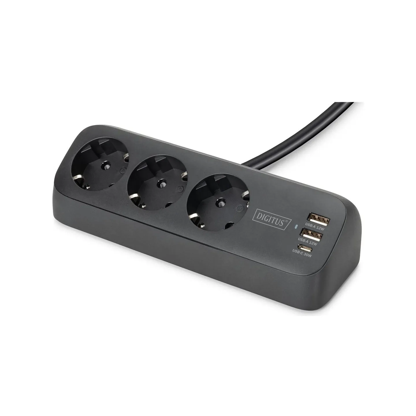 Digitus 3-way office socket strip with 2x USB-A and 1x USB-C connections | DA-70625